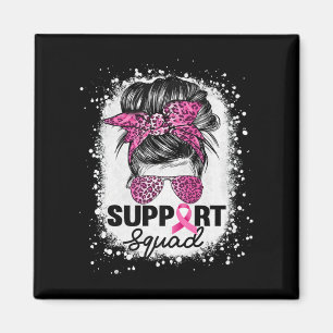 Aimant Soutien Squad Messy Bun Pink Breast Cancer