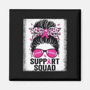 Aimant Soutien Squad Messy Bun Pink Breast Cancer