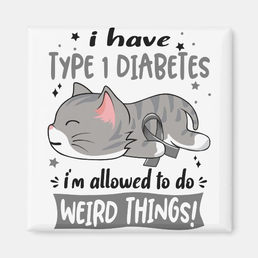 Aimant Soutien Type 1 Sensibilisation au diabète Cadeaux  (Devant)