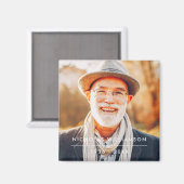 Aimant Souvenir commémoratif simple et moderne Photo pers (Recto/Verso)