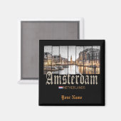 Aimant Souvenir d'Amsterdam Netherlands (Recto/Verso)