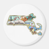 Aimant Souvenir de Boston Cape Cod Salem (Devant)