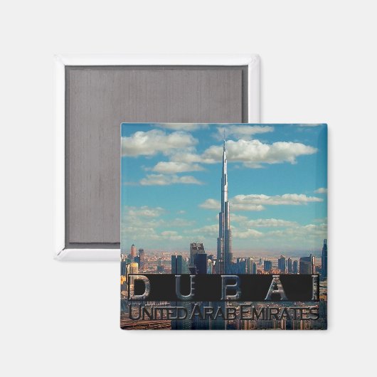 Aimant Souvenir de Dubaï UAE (Recto/Verso)