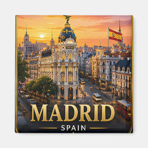 Aimant 🗺️ Souvenir de la ville de Madrid pour des vacanc