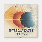 Aimant Souvenir de l'éclipse de 2026 moderne (Devant)
