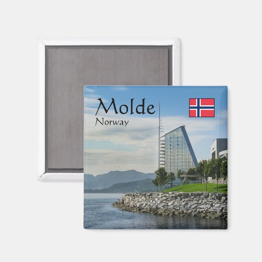 Aimant Souvenir de Molde Norvège (Recto/Verso)