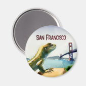 Aimant Souvenir de San Francisco Lizard Golden Gate (Recto/Verso)