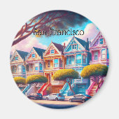 Aimant Souvenir de San Francisco Victorian Dames peintes (Devant)