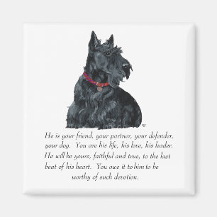 Aimant Souvenir de Scottish Terrier - Chien MÂLE