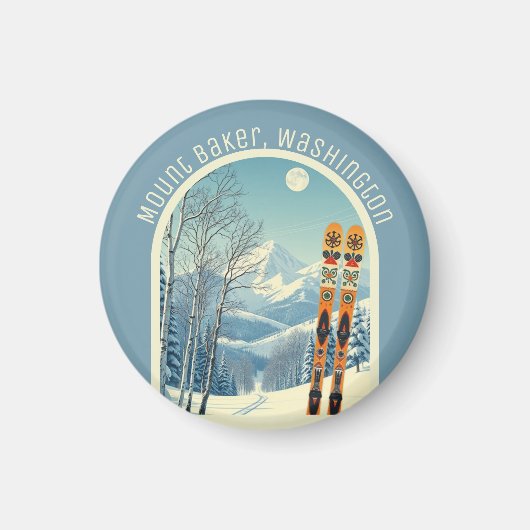 Aimant Souvenir de ski Mount Baker Washington Cascades (Devant)