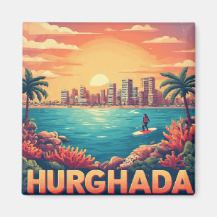 Aimant Souvenir de vacances à Hurghada en Egypte pour les