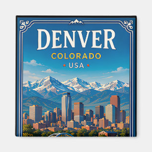 Aimant Souvenir de vacances à la montagne à Denver Colora