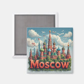 Aimant 🧲 Souvenir de vacances à Moscou Russie 🇷🇺 (Recto/Verso)