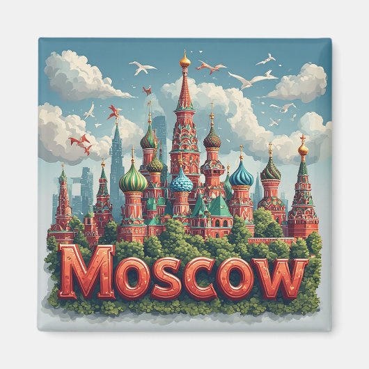 Aimant 🧲 Souvenir de vacances à Moscou Russie 🇷🇺 (Devant)