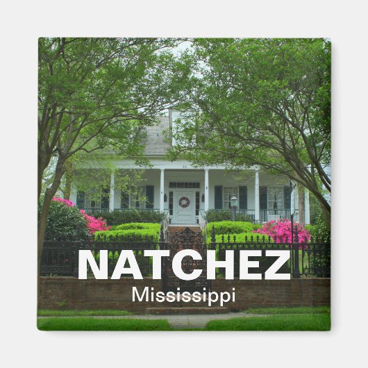 Aimant souvenir de vacances Natchez, Mississippi Antebell (Devant)