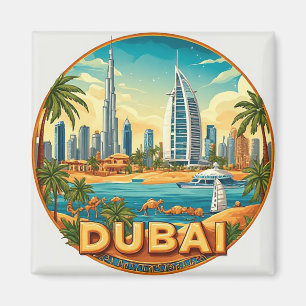 Aimant 🧲 Souvenir de vacances sur la skyline de Dubaï de