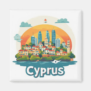 Aimant Souvenir de voyage à Chypre pour les voyageurs du