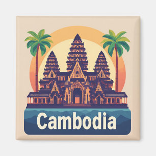 Aimant Souvenir de voyage au Cambodge pour les voyageurs