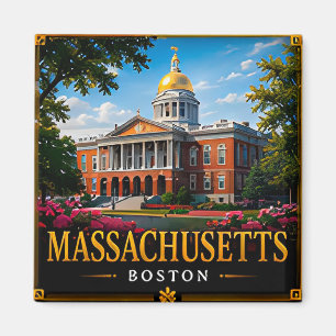 Aimant 🏛️ Souvenir de voyage dans le Massachusetts pour