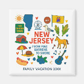 Aimant Souvenir de voyage de famille dans le New Jersey - (Devant)
