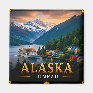 Aimant 🏔️ Souvenir de voyage en Alaska Road Trip Voyageu