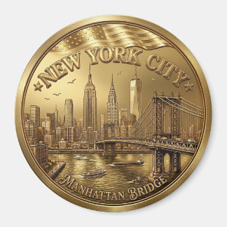 Aimant souvenir du pont de Manhattan à New York Ci