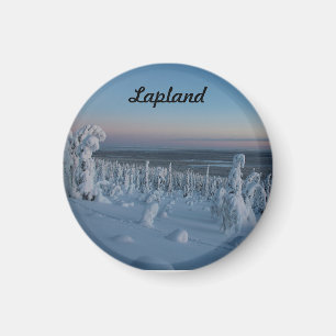 Aimant Souvenir Forêt enneigée de Laponie