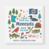 Aimant Souvenir personnalisé de voyage de famille au Minn (Devant)