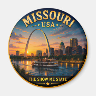Aimant Souvenirs de vacances à Missouri Gateway Arch 🟡