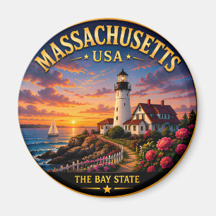 Aimant Souvenirs de vacances au Massachusetts en Nouvelle