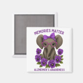 Aimant Souvenirs Heimer's Awareness Purple Elephant Flowe (Recto/Verso)