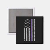 Aimant Souvenirs importants Alzheimer USA Drapeau violet (Recto/Verso)