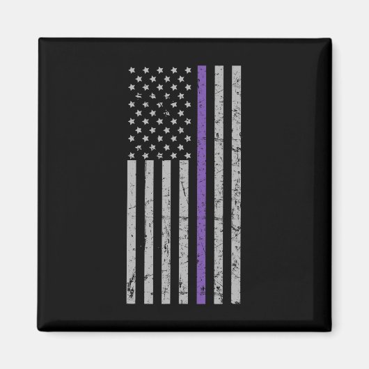 Aimant Souvenirs importants Alzheimer USA Drapeau violet (Devant)