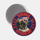 Aimant Souviens-toi de la fête des anciens combattants (Recto/Verso)