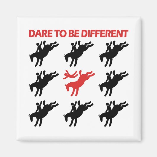 Aimant Soyez Différent - Drôle Cheval Dit (Devant)