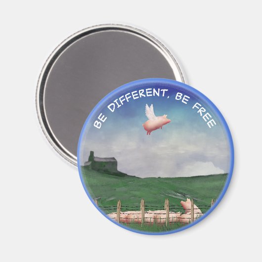 Aimant Soyez Différents, Soyez Libres (Recto/Verso)