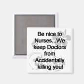 Aimant Soyez Gentils Avec Les Infirmières (Recto/Verso)