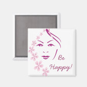 Aimant Soyez heureux avec l'aimant Customisé (Recto/Verso)