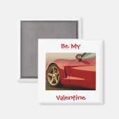 Aimant Soyez Ma Corvette Rouge Valentine (Recto/Verso)