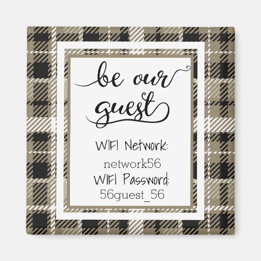 Aimant Soyez Notre Invité Informations Wifi Mot De Passe  (Devant)