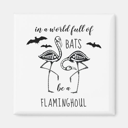 Aimant Soyez un Flaminghoul Skeleton Flamant rose Hallowe (Devant)