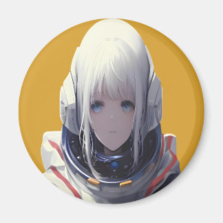 Aimant Space Girl Art Print - Cosmic Adventure