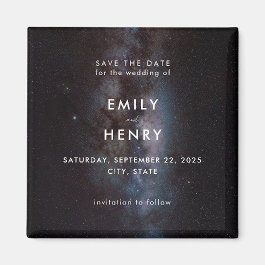 Aimant Space Stars Lactky Way Galaxy Mariage Enregistrer  (Devant)