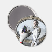 Aimant Spacegirl vintage (Recto/Verso)