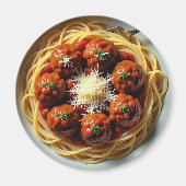Aimant Spaghetti avec Dîner de boulettes de viande (Devant)