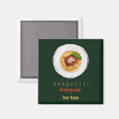 Aimant Spaghetti bolognaise pâtes nouilles chef gourmet (Recto/Verso)