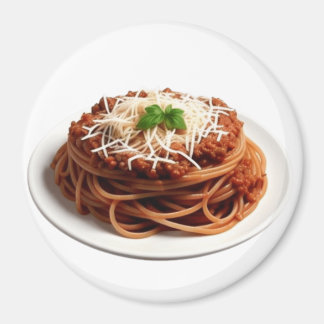 Aimant Spaghetti Bolognese au fromage et Feuilles Basil