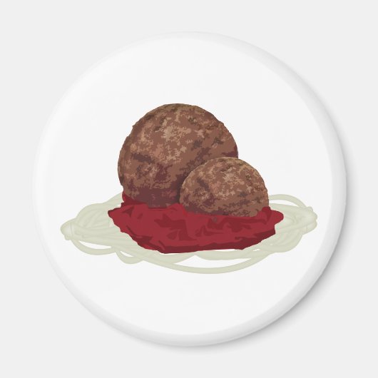 Aimant Spaghetti Et Boulettes De Viande Avec Sauce (Devant)