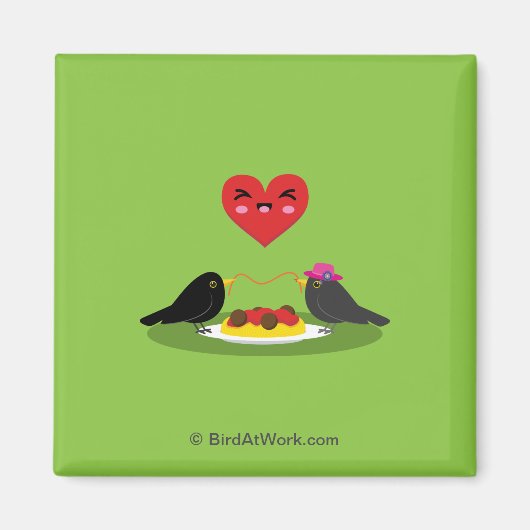 Aimant Spaghetti Meatballs Date romantique (Devant)
