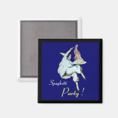 Aimant SPAGHETTI PARTY CUISINE ITALIENNE, RESTAURANT Bleu (Recto/Verso)